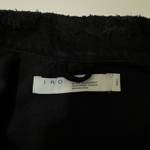 Iro Taney Distressed Denim Jacket in Black - Picture 6 of 7